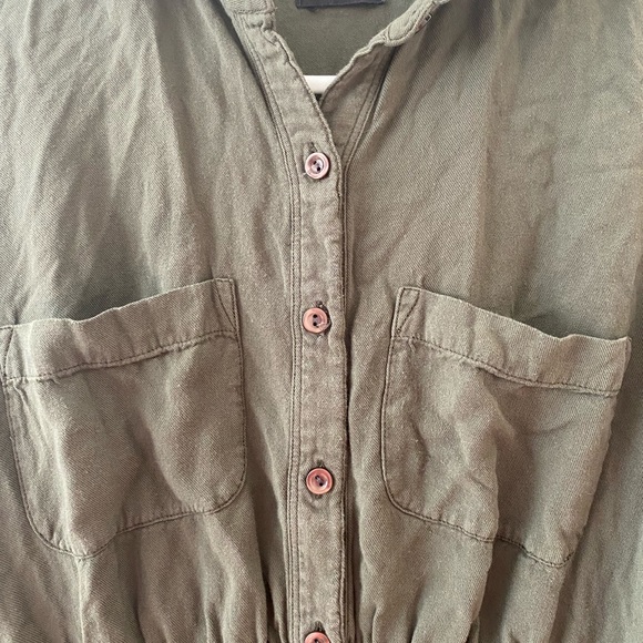 BDG Urban Outfitters Olive Green Button Down Dress - Picture 7 of 12
